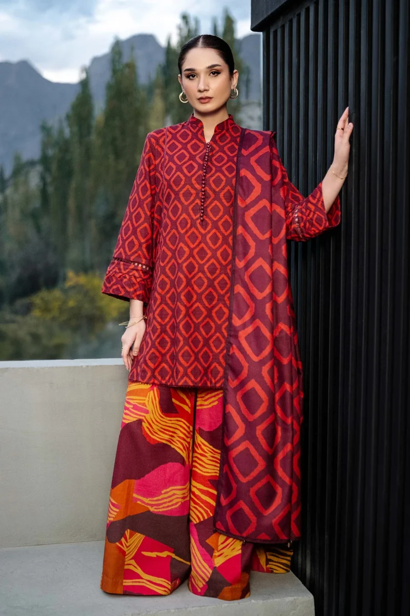 M.BASICS BY MARIA.B WINTER'24 3 Pc Unstitched Printed Khaddar Suit | 506-B