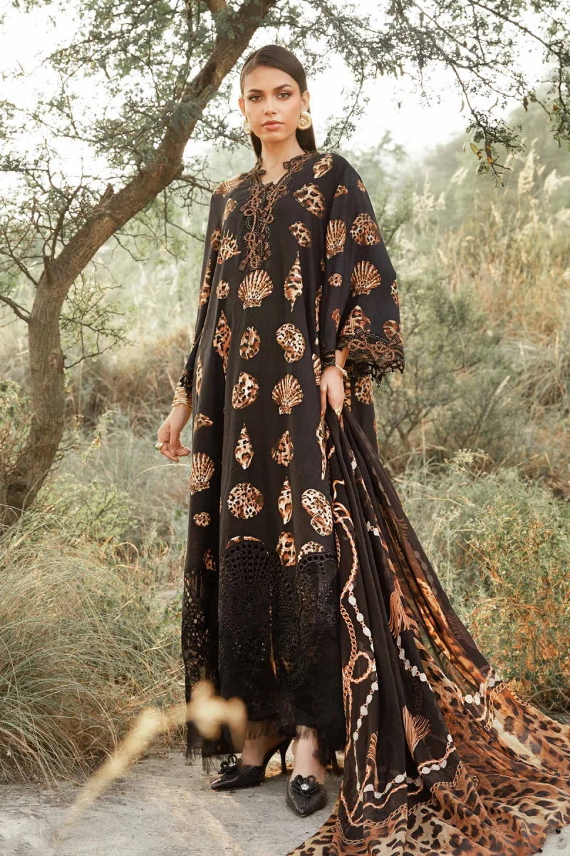 MARIA.B Mprints Winter'24 3 Piece Unstitched Printed Linen Suit | MPT-2410-B
