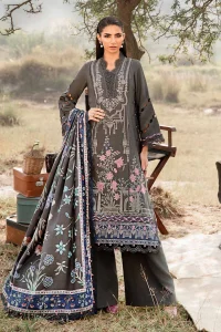 MARIA.B Mprints Winter'24 3 Piece Unstitched Printed Linen Suit | MPT-2401-A
