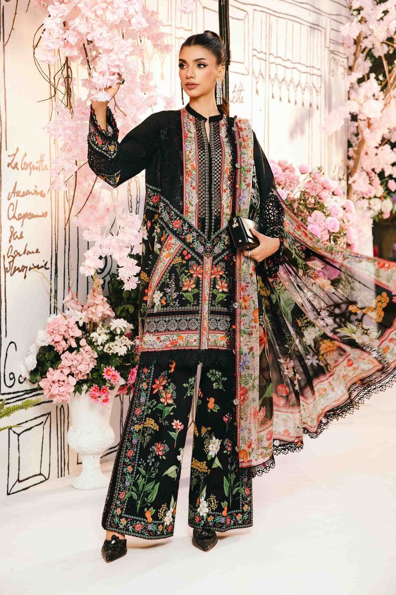 MARIA.B MPRINTS 3 Piece Unstitched Embroidered Lawn Suit 2025 MPT-2610-B