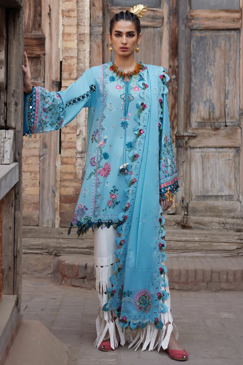 ELAN Luxury Lawn Unstitched Colection'25 ISLA BLEU (EL25-11 A)