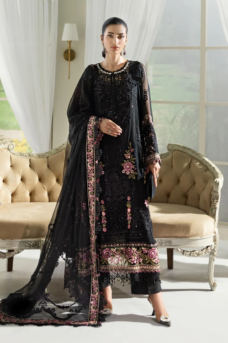 Maria B chiffons collection 2025 3 Piece Unstitched Embroidered Chiffon Suit | MPC-25-104