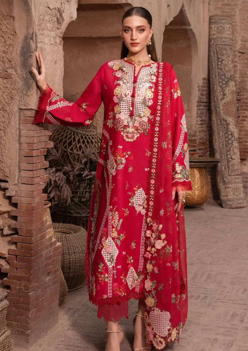 Saira Shakira Breeze Luxury Lawn Unstitched Collection 2026 Rose - 6-A