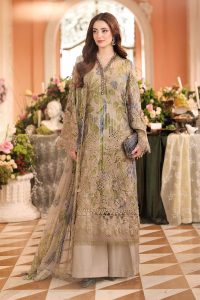 Maria.B Luxury Chiffon Unstitched Collection 2026 MPC-26-203-Warm Beige