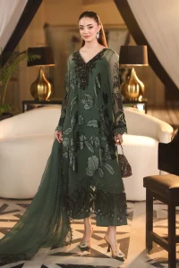 Maria.B Luxury Chiffon Unstitched Collection 2026 MPC-26-207-Pine Green